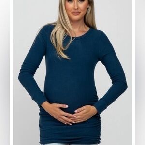 Pink blush maternity knit top
